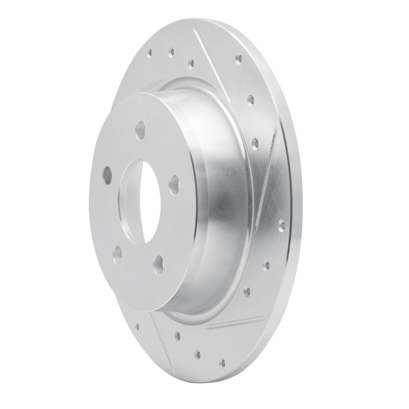 Mazda CX-9 Brake Rotor (1) - Rear Right - R1 Concepts - Drilled & Slotted - Silver - `16-`23